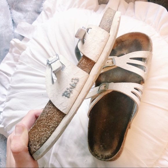 Birkenstock Shoes - BIRKIS SIZE 7.5 SANDALS WHITE SPARKLEY